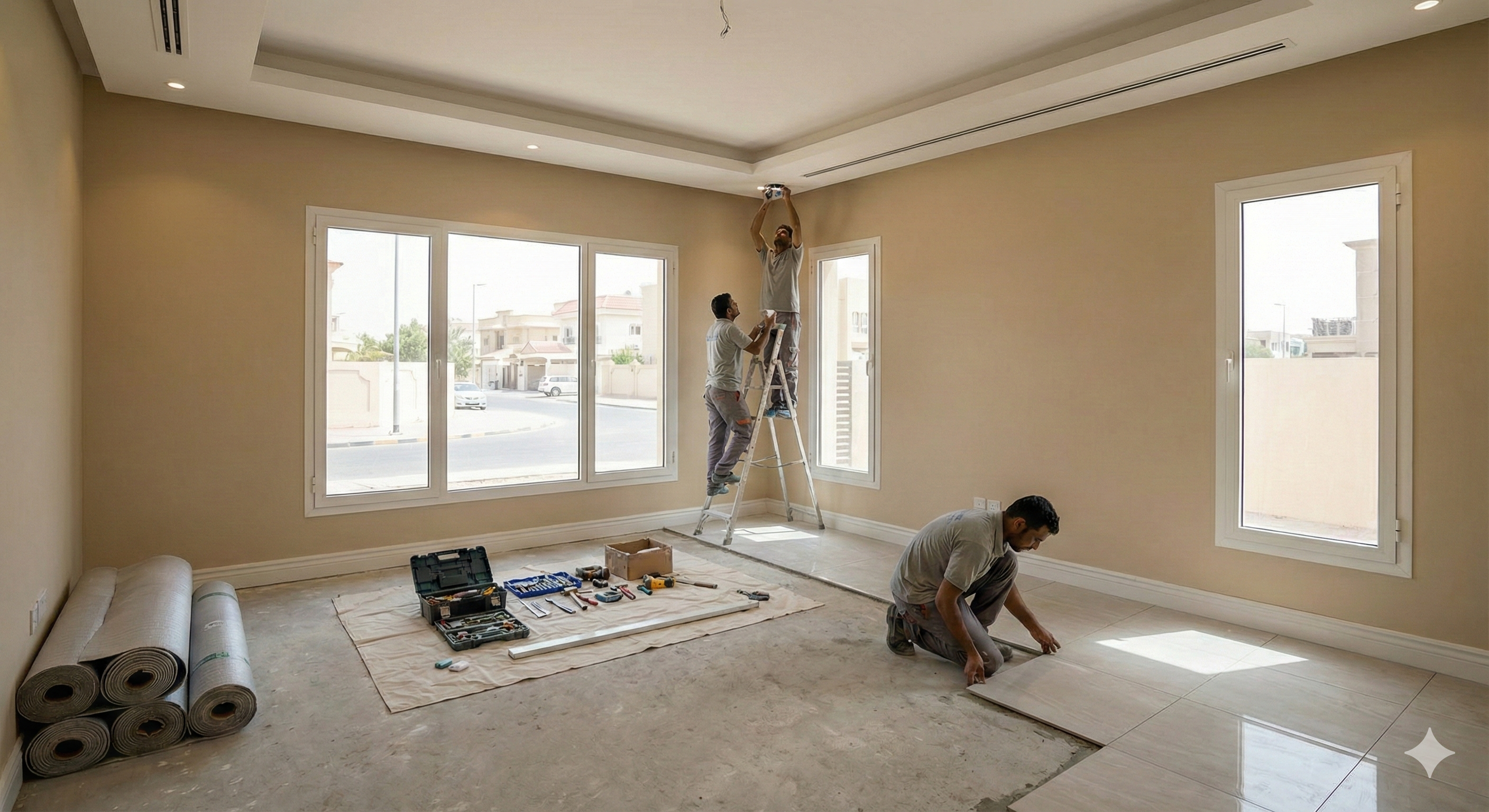 Interior renovation project in Kuwait focused on fast completion, minimal disruption, and cost-effective design upgrades
